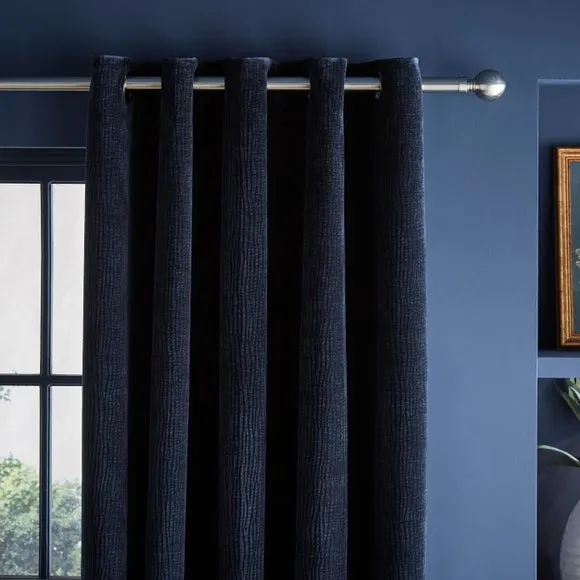 Luxe Textured Chenille Eyelet Curtains 1