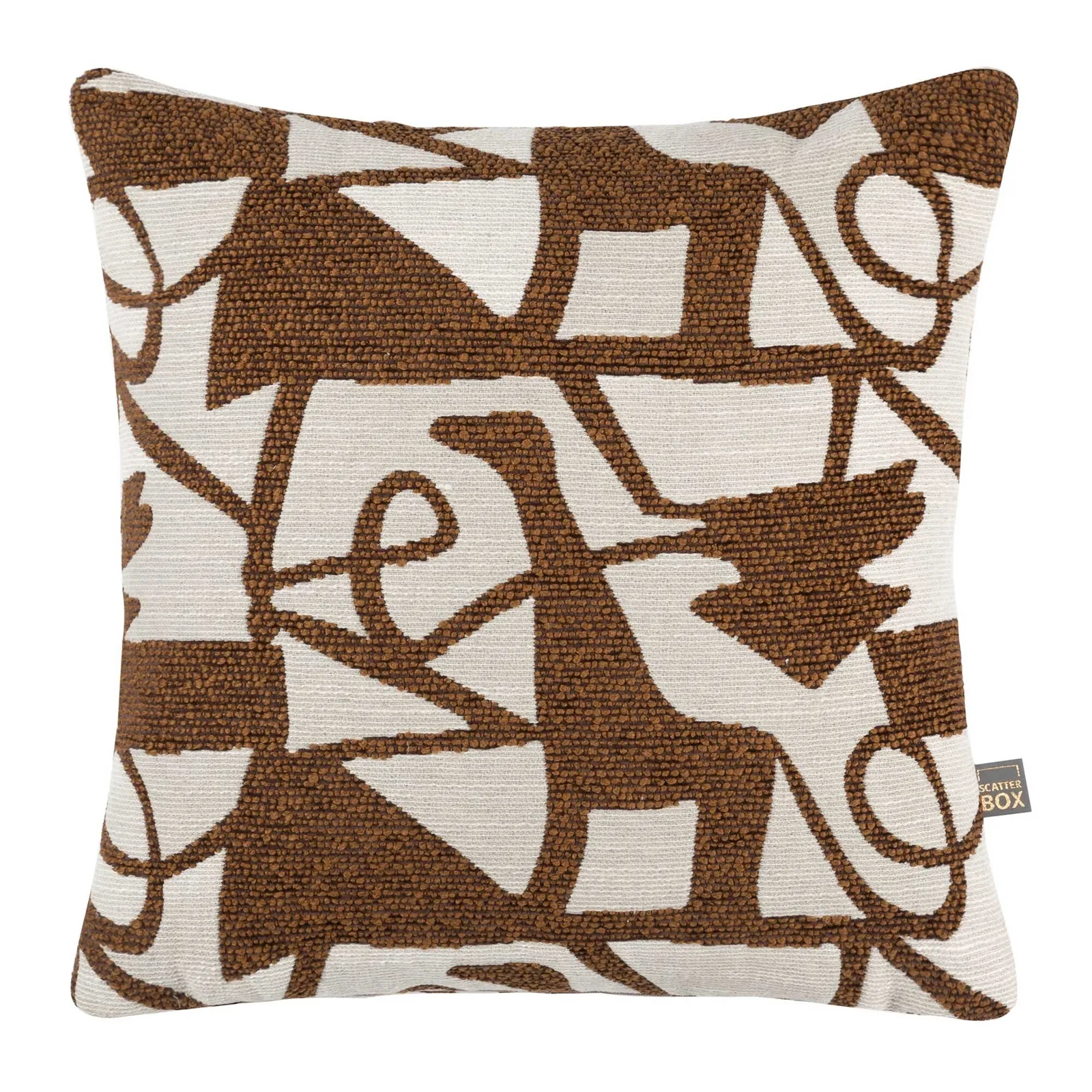 Abstract Russet Cushion, Square, Brown | Barker & Stonehouse