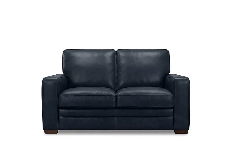 Aspen 2 Seater Leather Sofa - Navy - Sofas and Armchairs