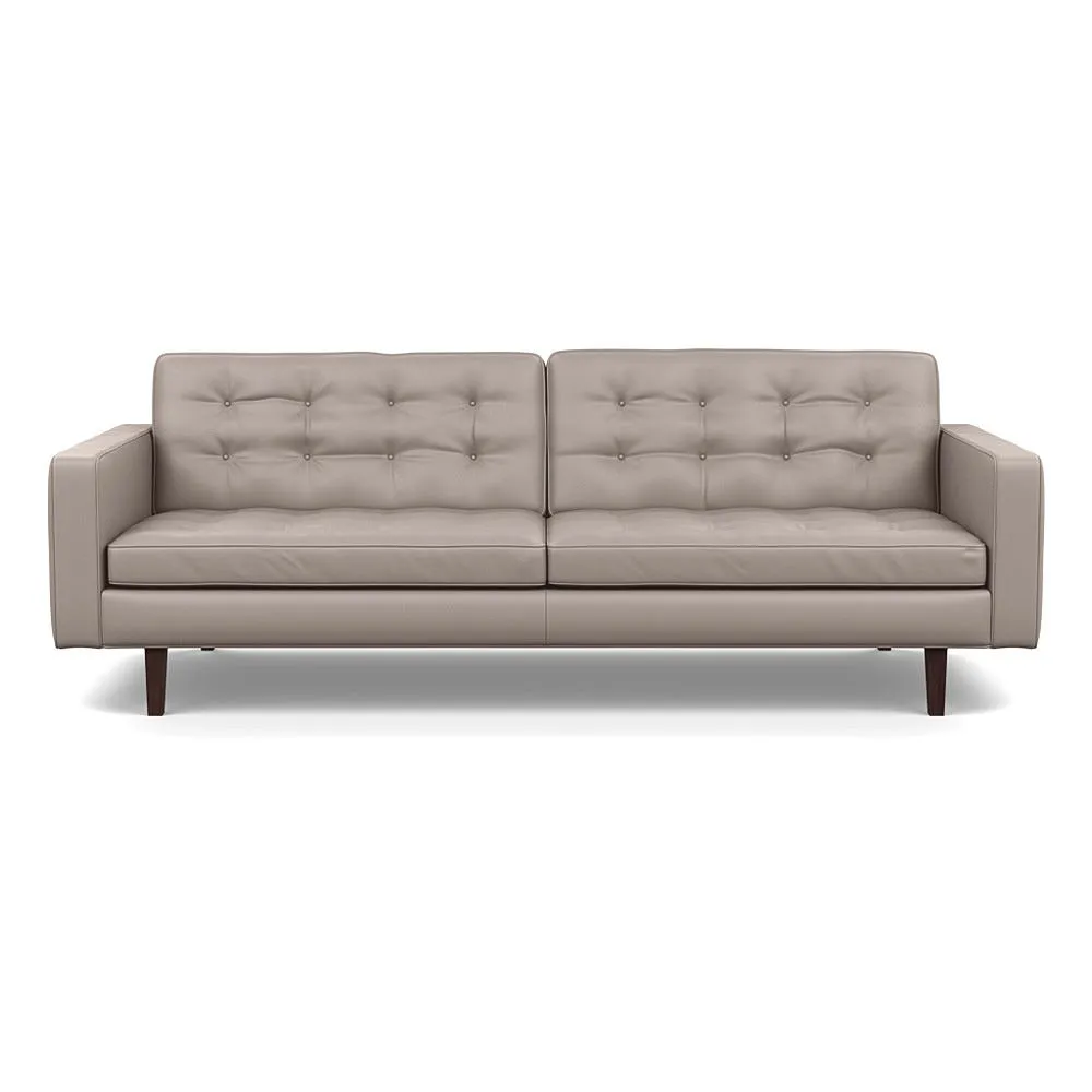Heal's Hepburn 4 Seater Sofa In Leather Grain Light Grey