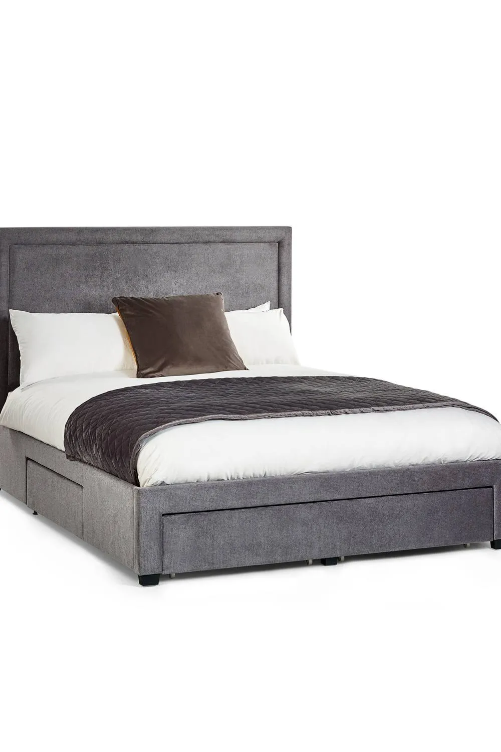 Julian Bowen Mayfair Upholstered Storage Bed with 4 Drawers in Grey 3