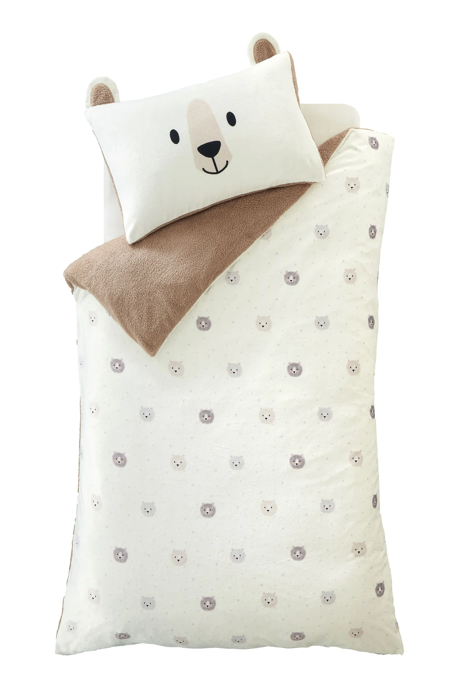Catherine Lansfield 'Cosy Bear' So Soft Duvet Cover Set in Natural 5