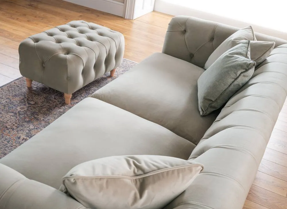 The Great Sofa Company Kensington 2-Seater Velvet Chesterfield Sofa in Silver 5