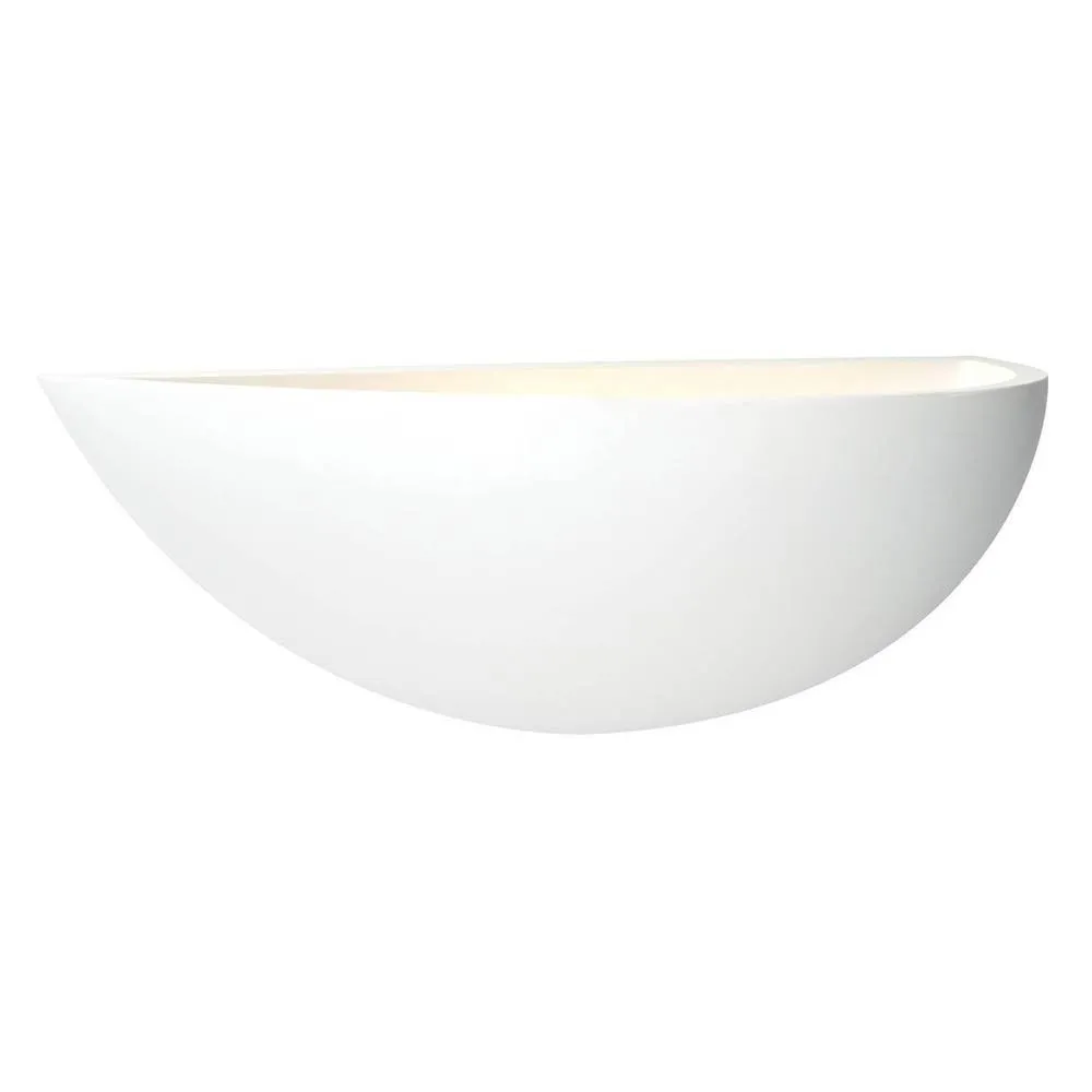 Netlighting Mini Crescent 1 Light Indoor Wall Light White Plaster E27