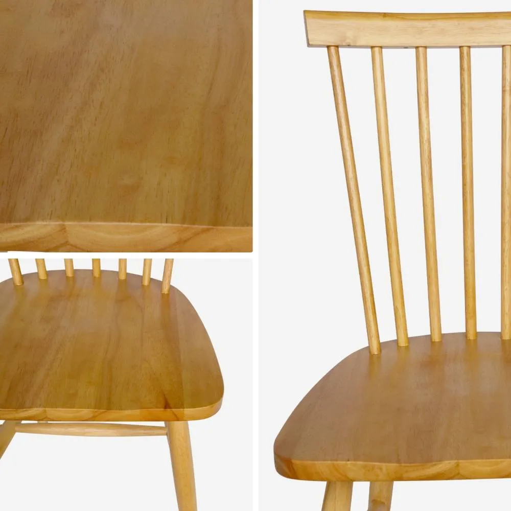 sweeek Pair Of Wooden Dining Chairs in Light Brown 4