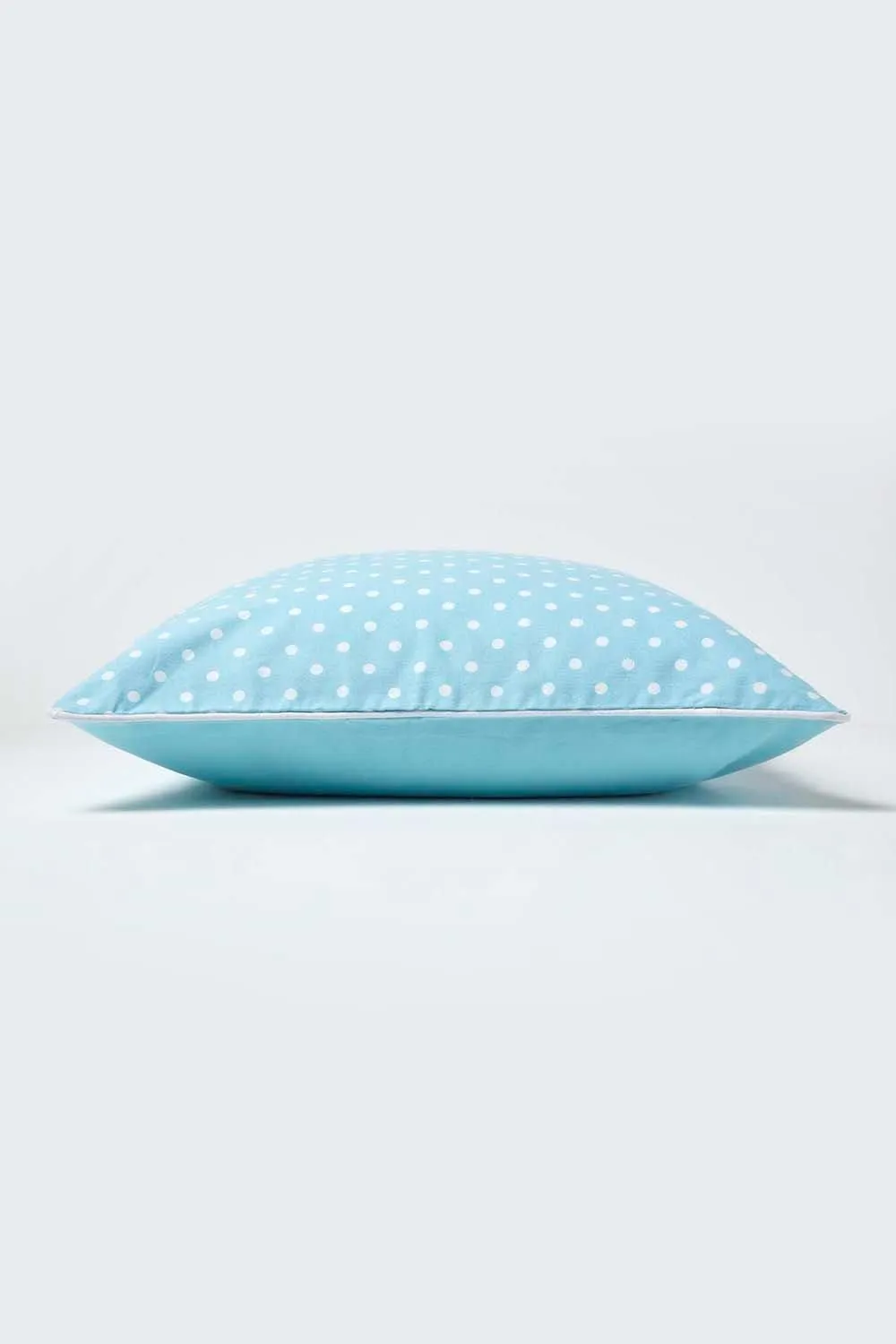 Homescapes Cotton Polka Dots Cushion Cover in Blue 3