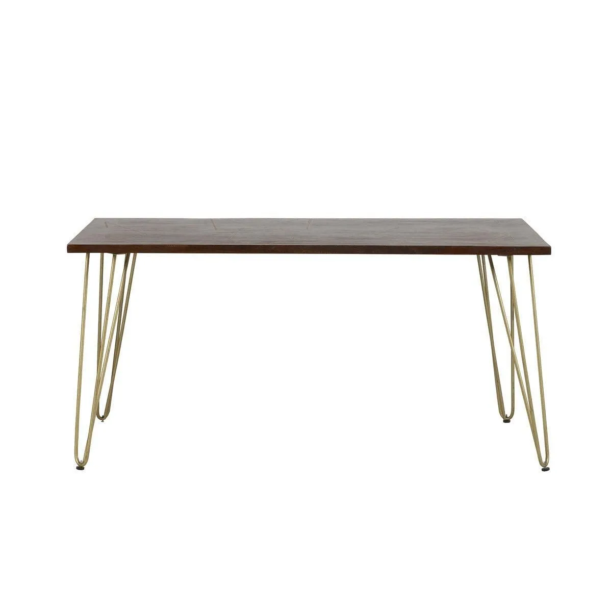 IH Design Rectangular 6 Seater Dining Table Deiondre Dark Mango in Brown