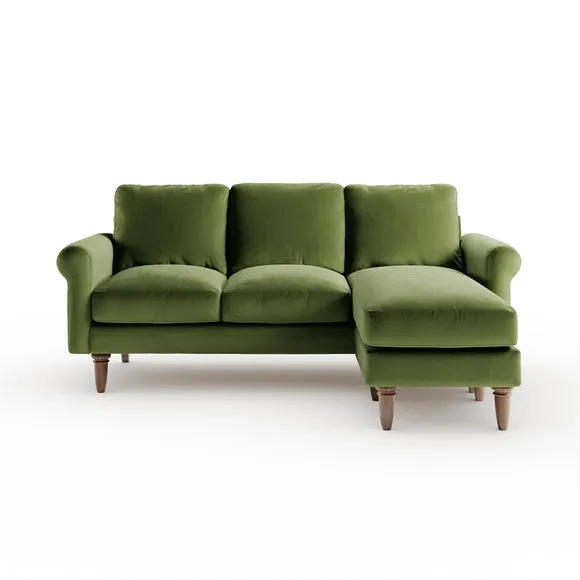 Maeve Compact Velvet Corner Chaise Sofa 6
