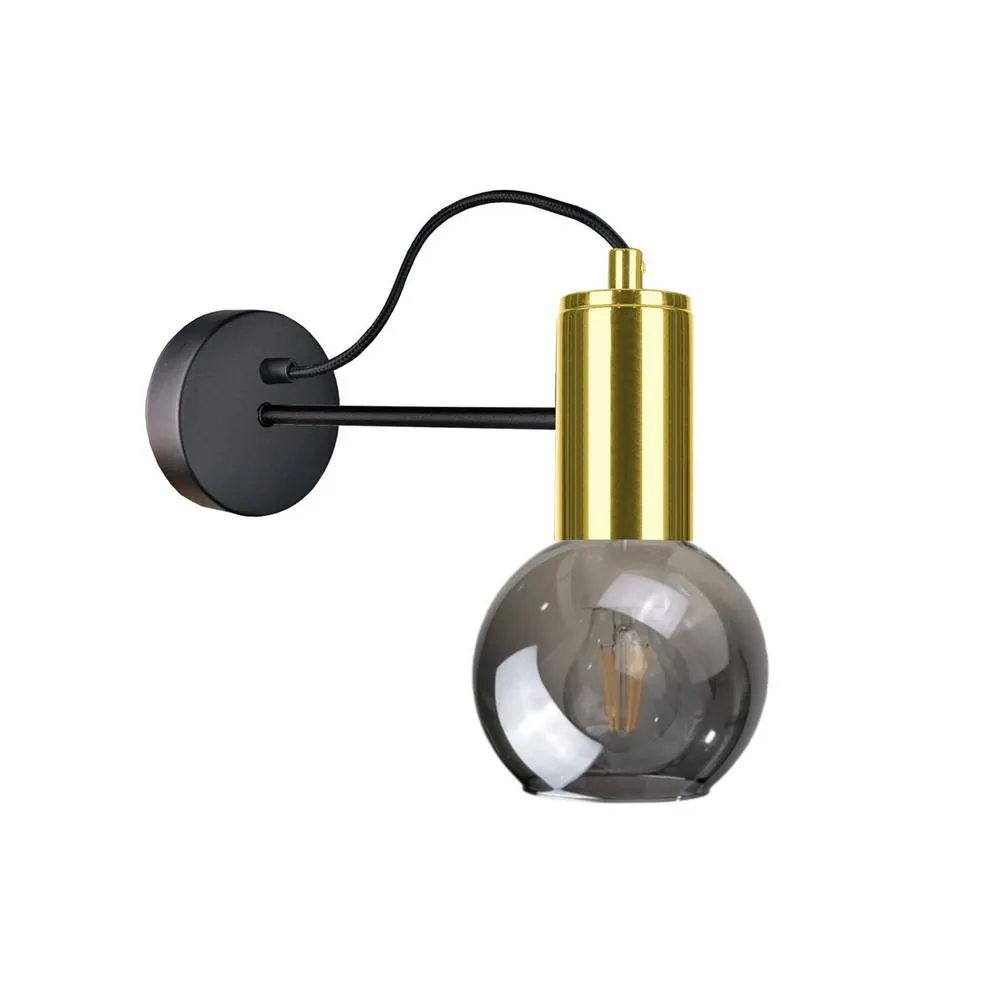 Netlighting Liv Dome Wall Lamp Black Gold 25cm 1x E27