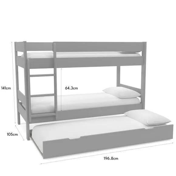 Compact Wooden Bunk Bed With Open Trundle 6