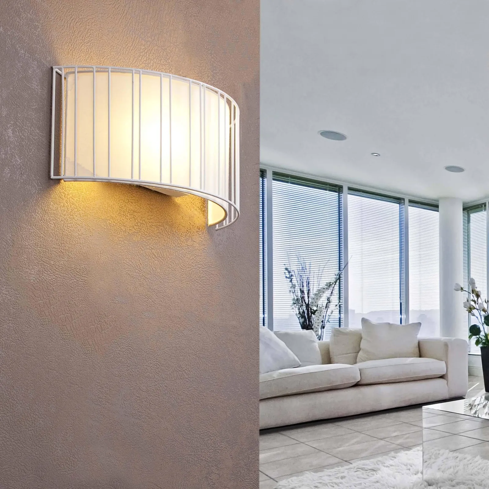 Netlighting Linda 2 Light Indoor Wall Light White with Shade E27 2