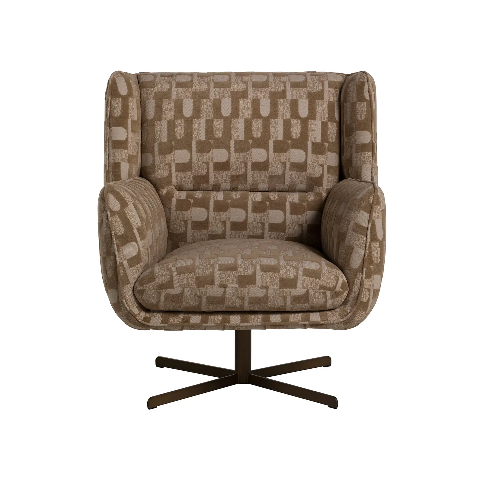Alade Swivel Armchair, Brown Fabric | Barker & Stonehouse 2