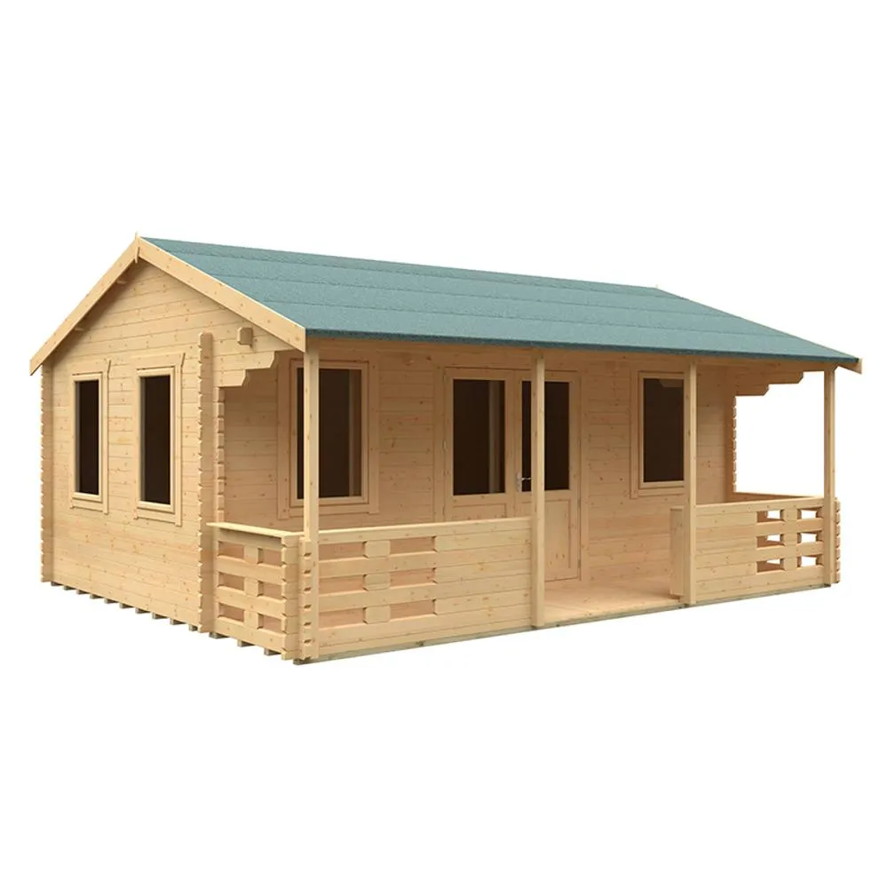 Buttercup Farm 20x16 The Addlington 44mm Cabin - L595 x W475 x H303.6 cm in Natural 1