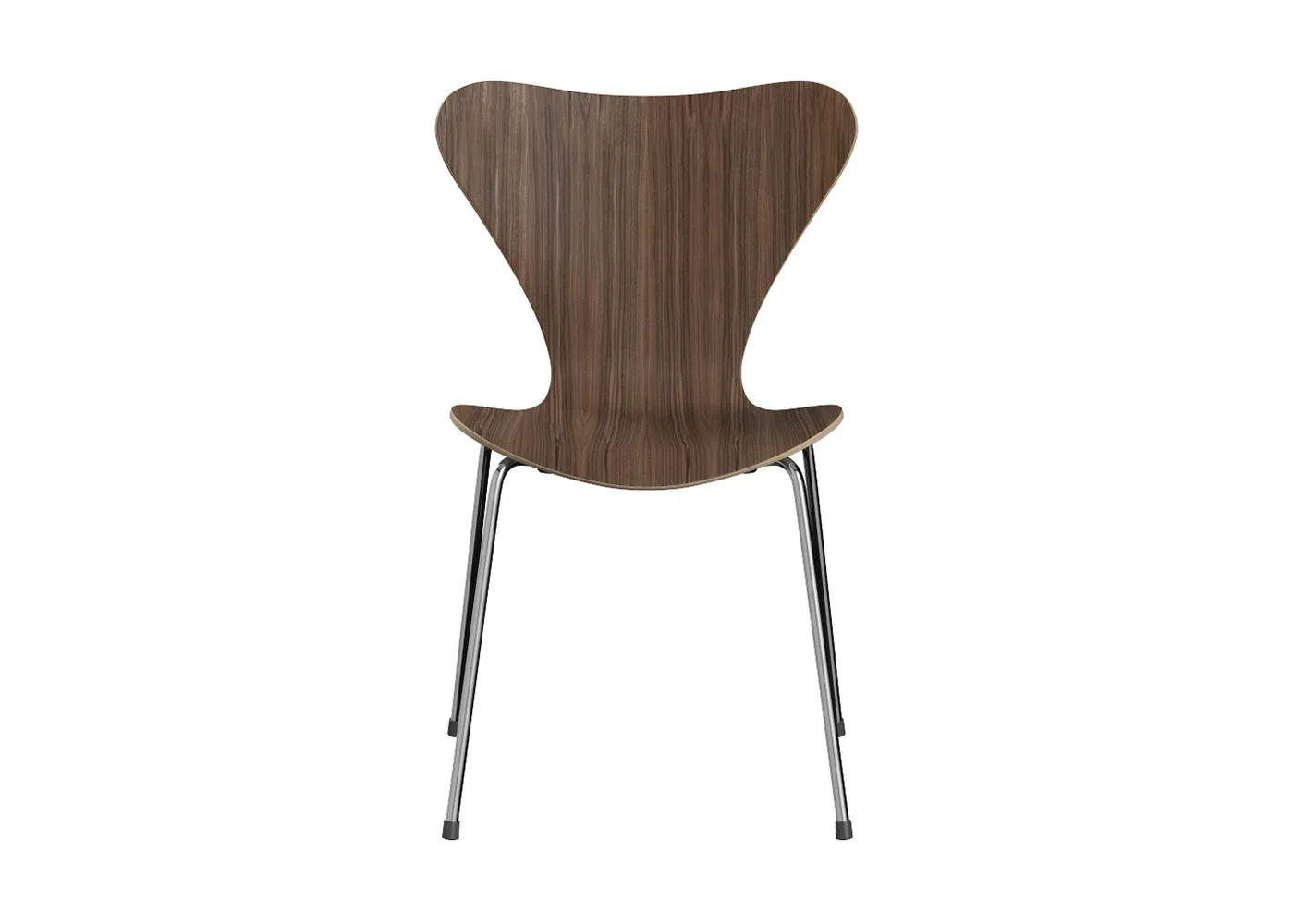 Fritz Hansen Series 7 Chair Clear Lacquered Veneer Walnut Chrome Legs