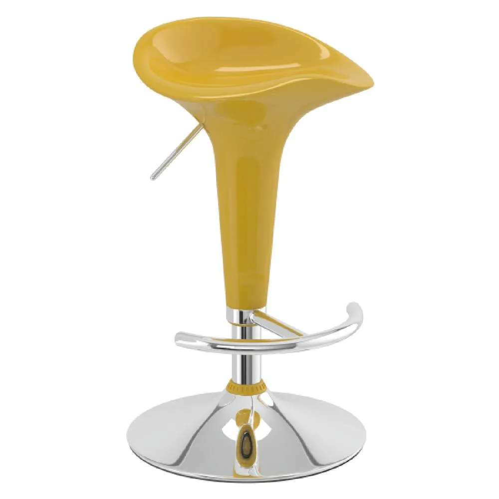 netfurniture Spakas Gloss Yellow Adjustable Kitchen Breakfast Bar Stool