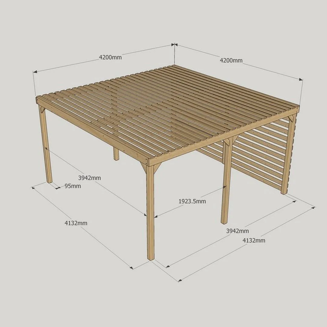 Rutland County Garden Furniture Ltd Shade Pergola - Wood - L420 x W420 x H270 cm - Rustic Brown 5