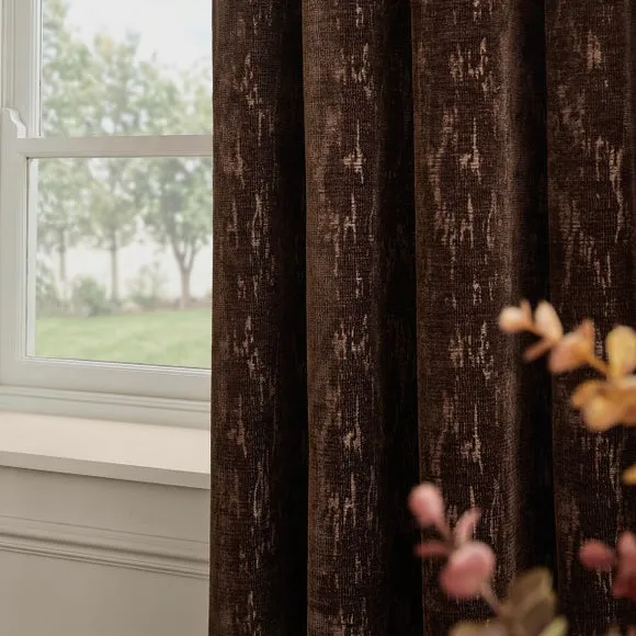 Paoletti Aurelio Chenille Eyelet Curtains 4