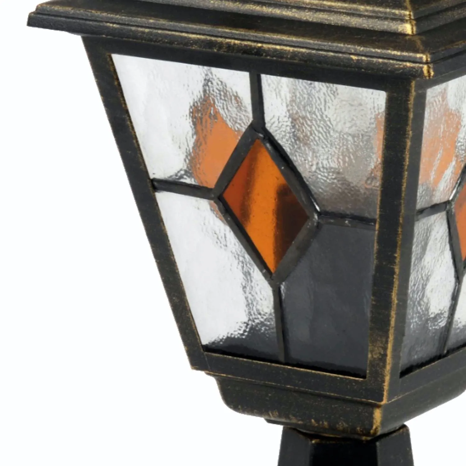 First Choice Lighting Morecambe - Black with Brushed Gold IP44 Post Light 2