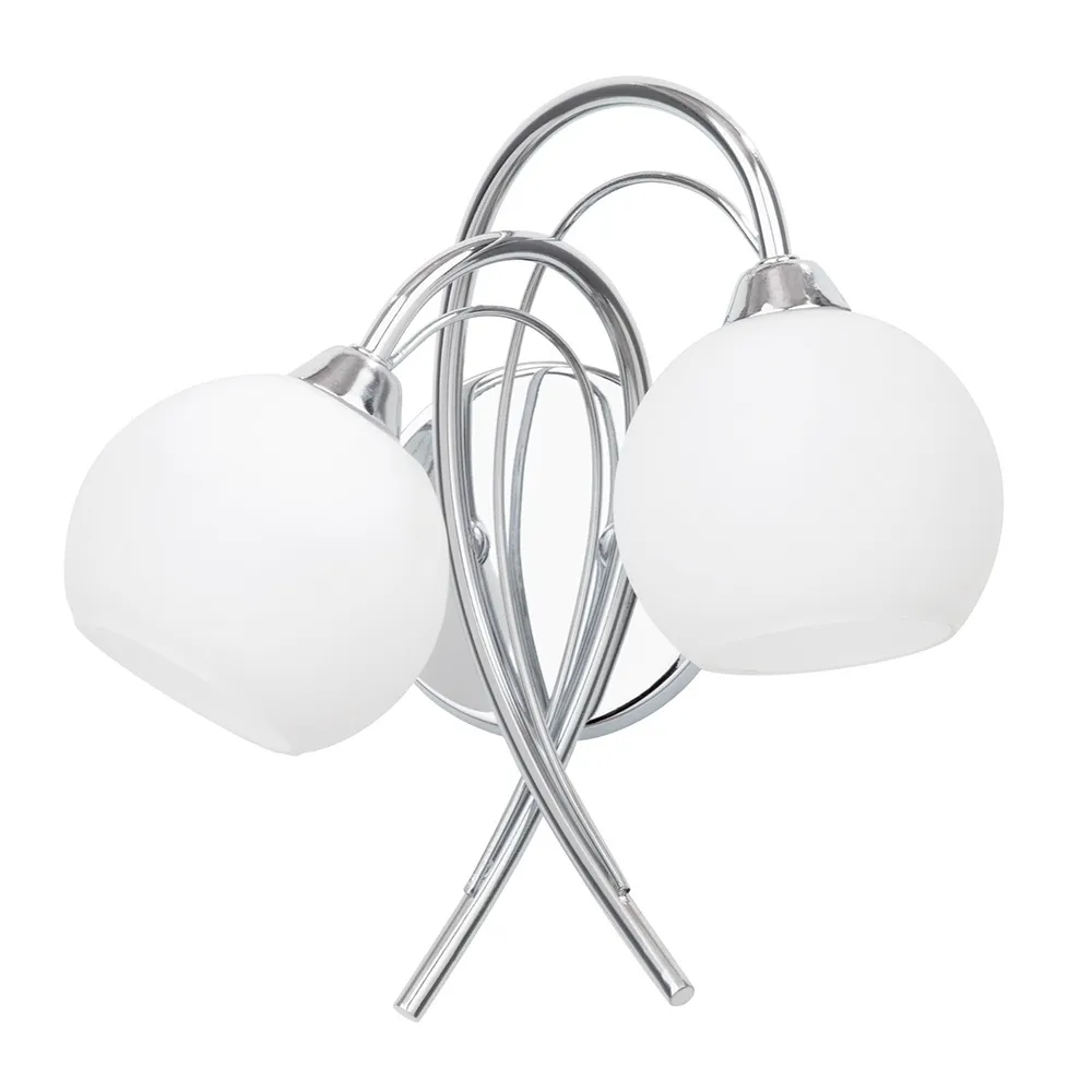 Soni Wall Light, Chrome and Opal