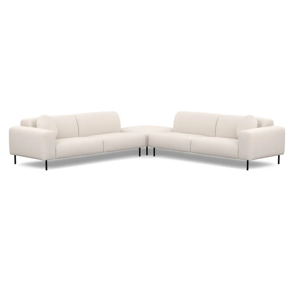 Heal's Luna Large Corner Sofa Siena Cotton Natural Black Feet