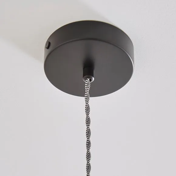 Return - Charlie Herringbone Adjustable Pendant Flex Ceiling Light Cable, Black 3
