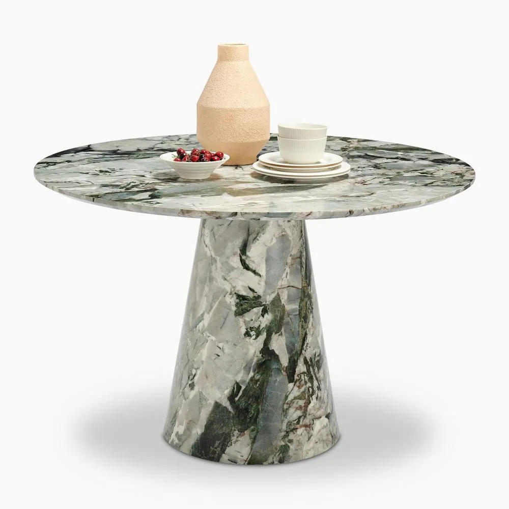 FurnitureboxUK Palma Round 4-6 Seater Pedestal Dining Table in Green 4