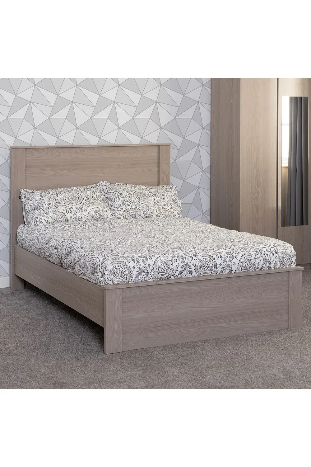 Seconique Paris 4'6 Double Bed in Light Grey