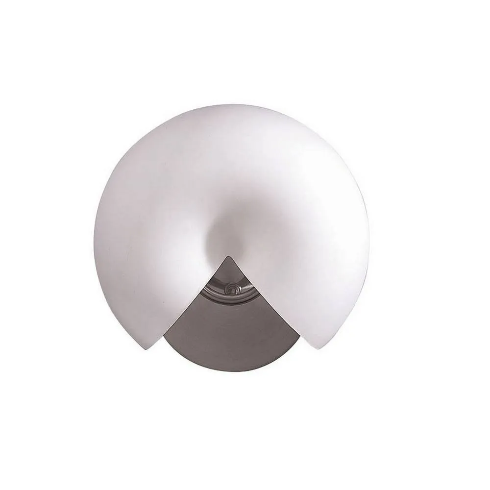 Netlighting Fosil Wall Lamp Switched 2 Light G9 Satin NickelFrosted White Glass in Grey