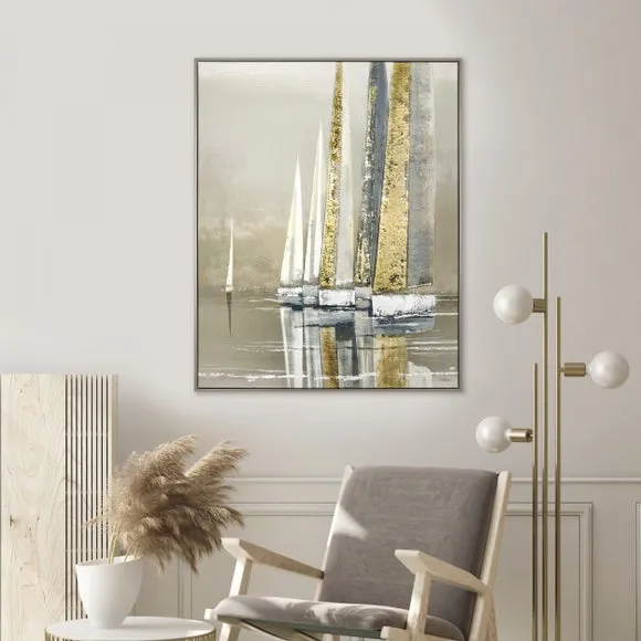 Golden Sails by Adelene Fletcher Framed Canvas