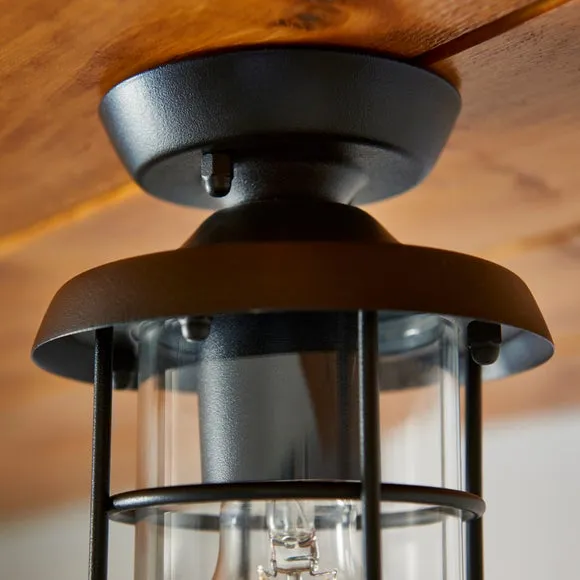 Barker Industrial Indoor Outdoor Flush Ceiling Light 3