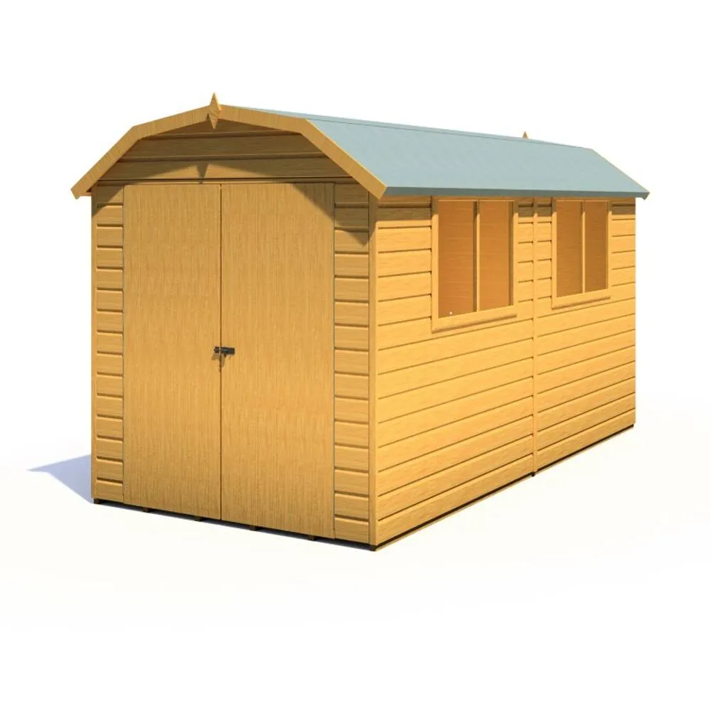 Shires Barn 12x6 DD Premium Sheds - L197.8 x W371.4 x H212.8 cm in Brown 3
