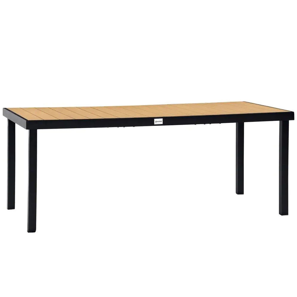 OUTSUNNY Garden Dining Table for 8, Aluminium Frame for Patio, Natural 2