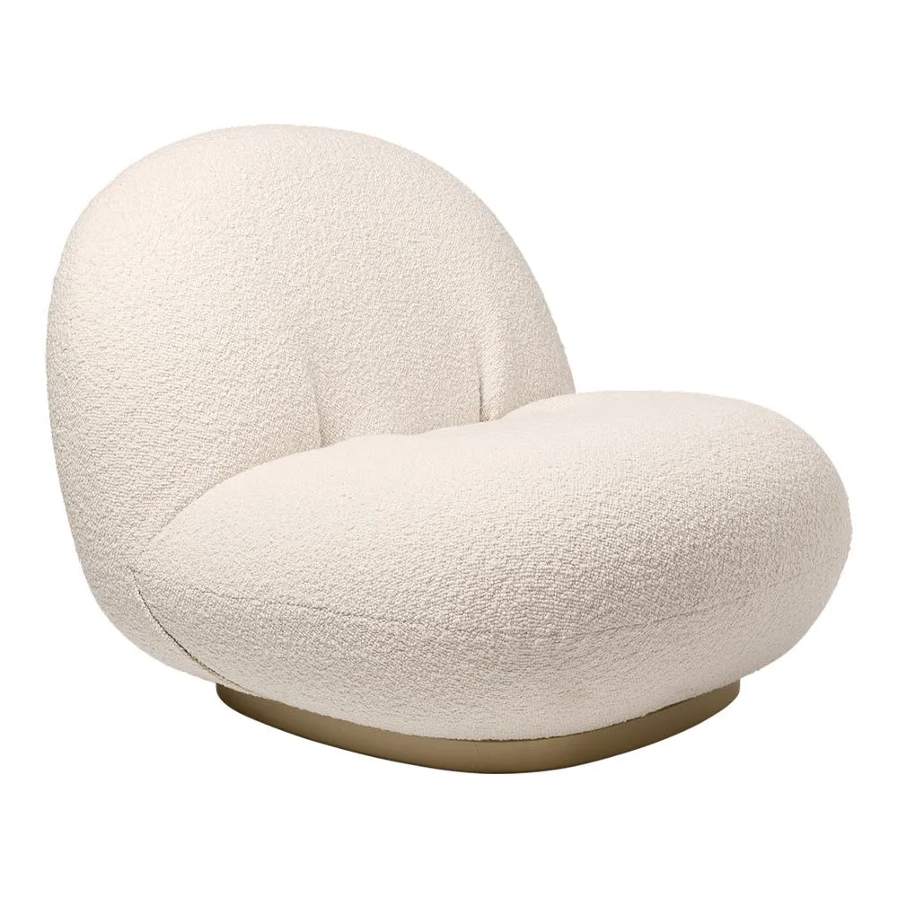 Gubi Pacha Lounge Chair with Pearl Gold Base 2