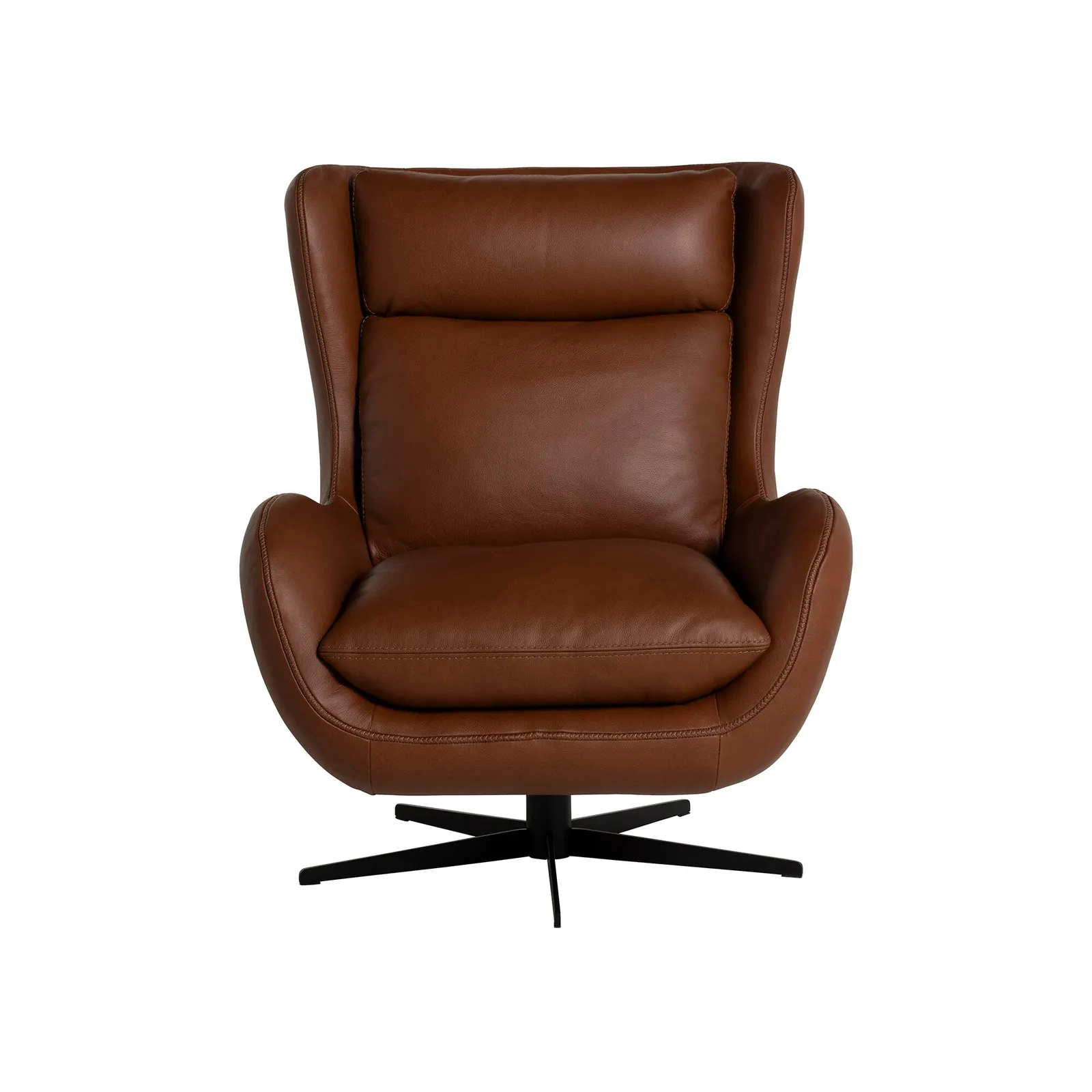 Uma Swivel Armchair, Brown Leather | Barker & Stonehouse 3