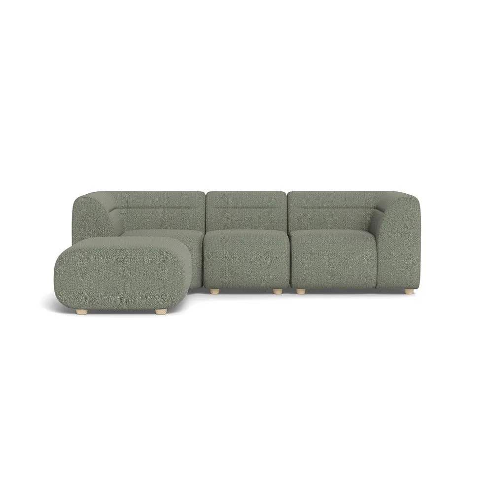 Heal's Lilli Left Hand Facing Compact Corner Sofa Boucle Tweed Lapis Natural Beech Feet 1