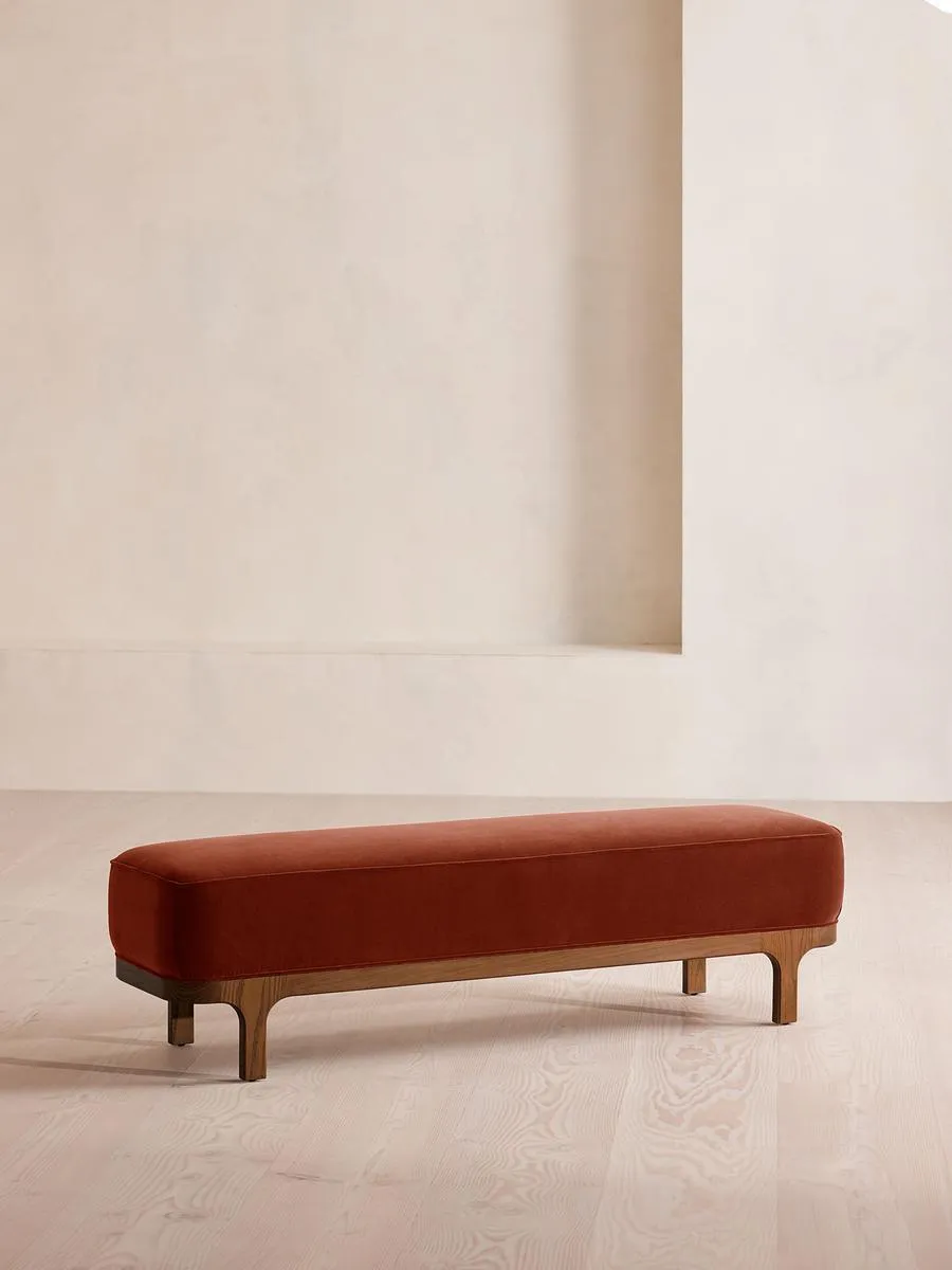 Belsa Bench, Velvet, Rust