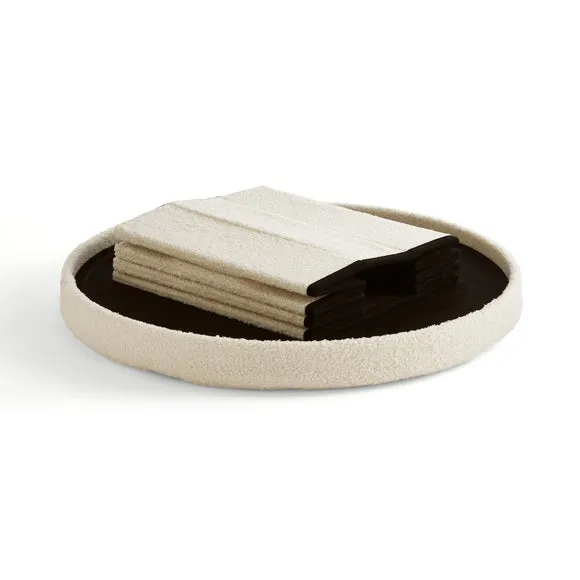 Boucle Large Round Ottoman 5