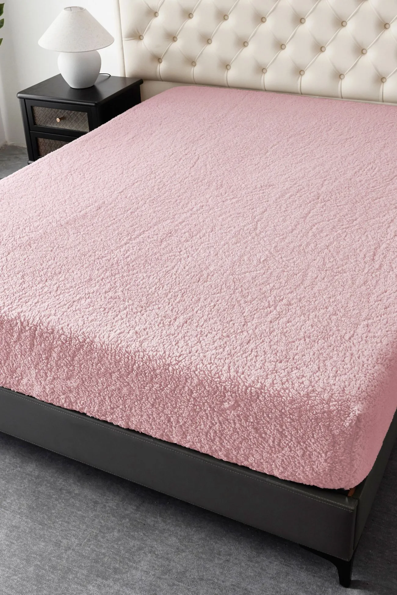Ezysleep Winter Warm Soft Teddy Fleece Fitted Sheet in Pink 1