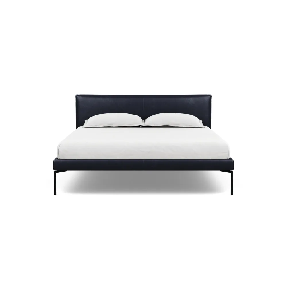 Heal's Matera Bedstead King Leather Stonewash Black 263