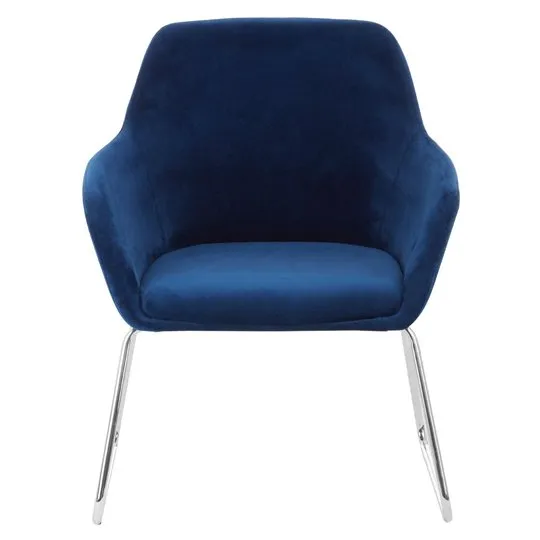 Porrima Fabric Chair in Blue With Stainless Steel Legs
