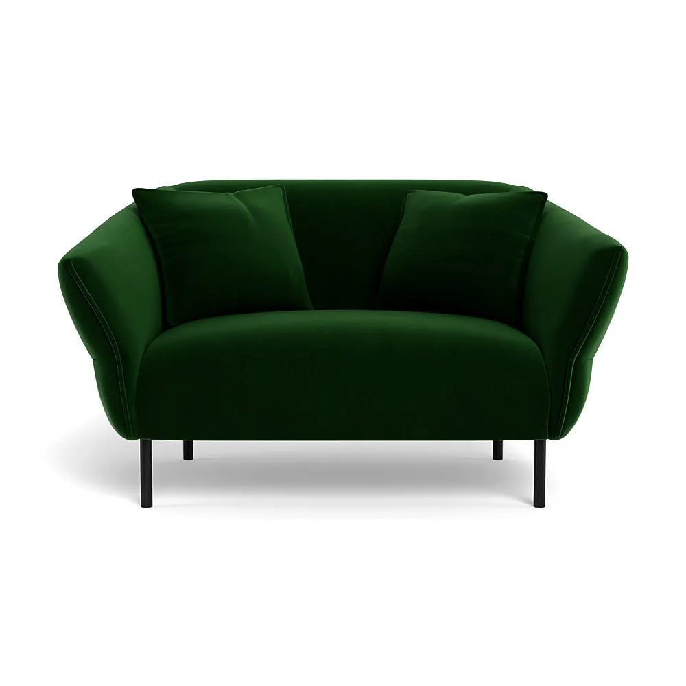 Heal's Alto Loveseat Smart Velvet Forest Black Feet 1