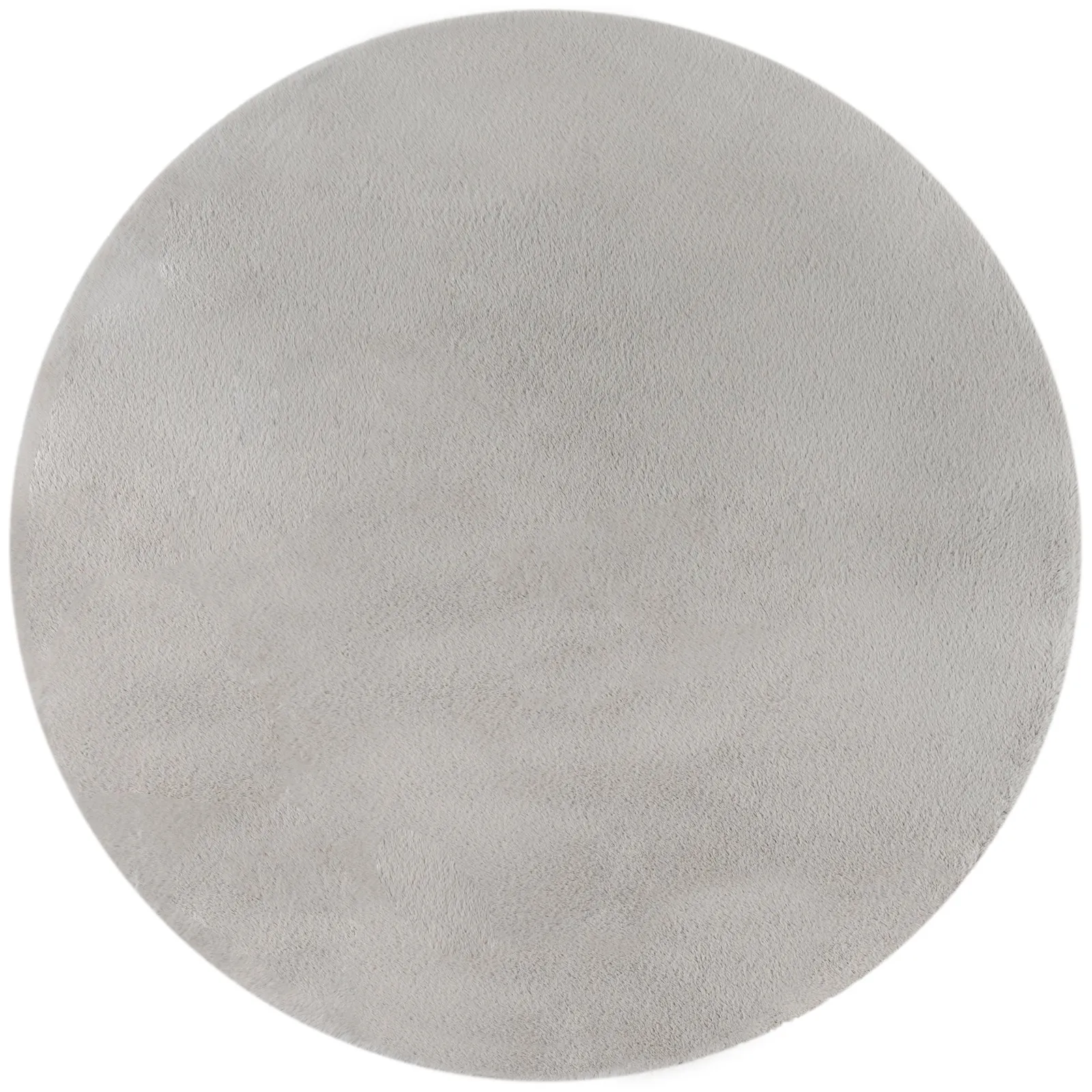 Faux Fur Supersoft Lush Circle Rug Grey