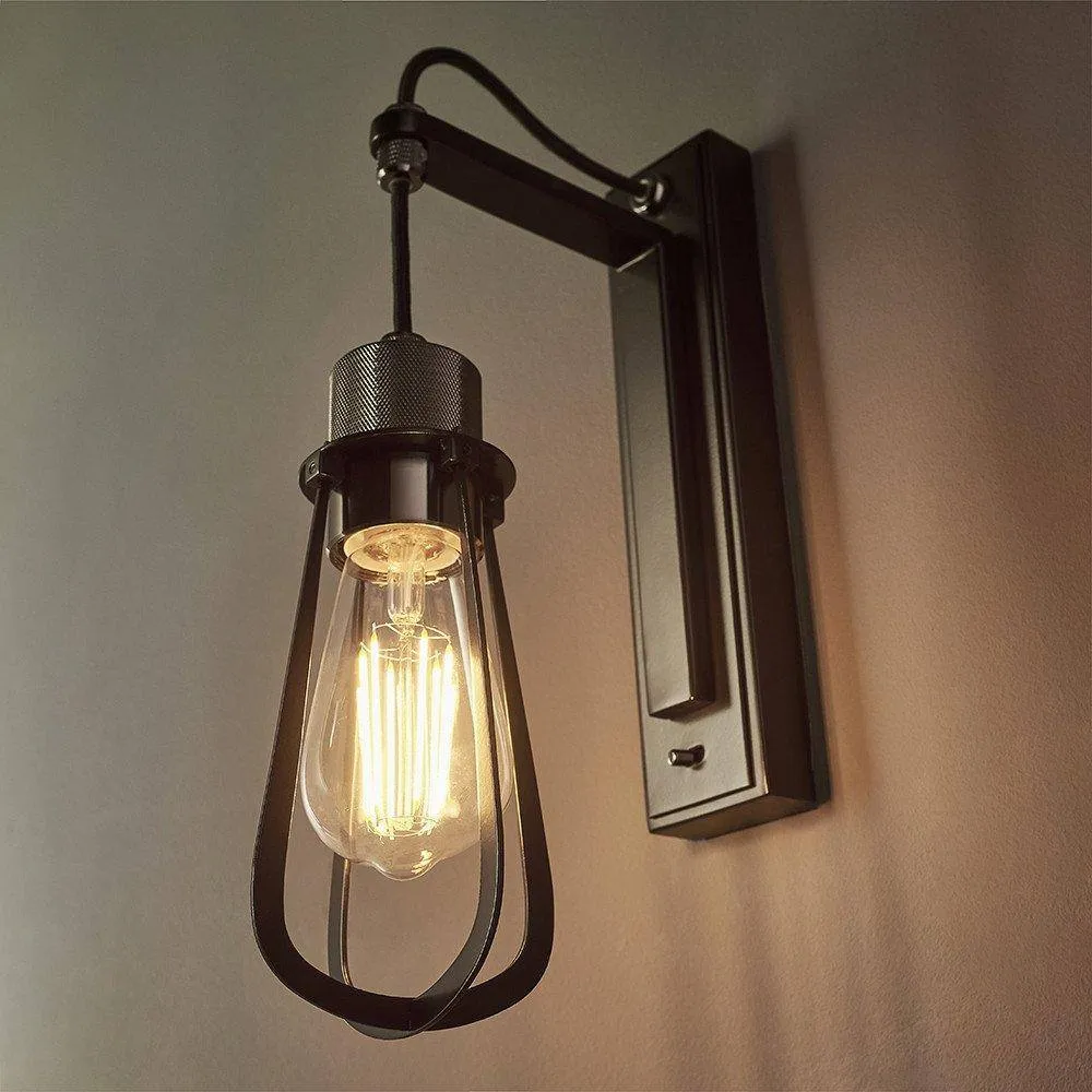 Netlighting 'ALESSANDRIA' Dimmable Indoor Industrial Style Decorative Wall Lamp in Black 2