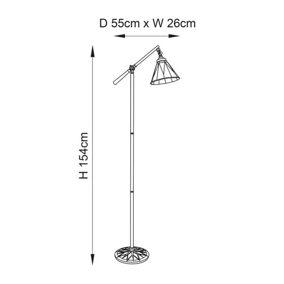 Vogue Samuel Traditional Adjustable Reading Floor Lamp 6