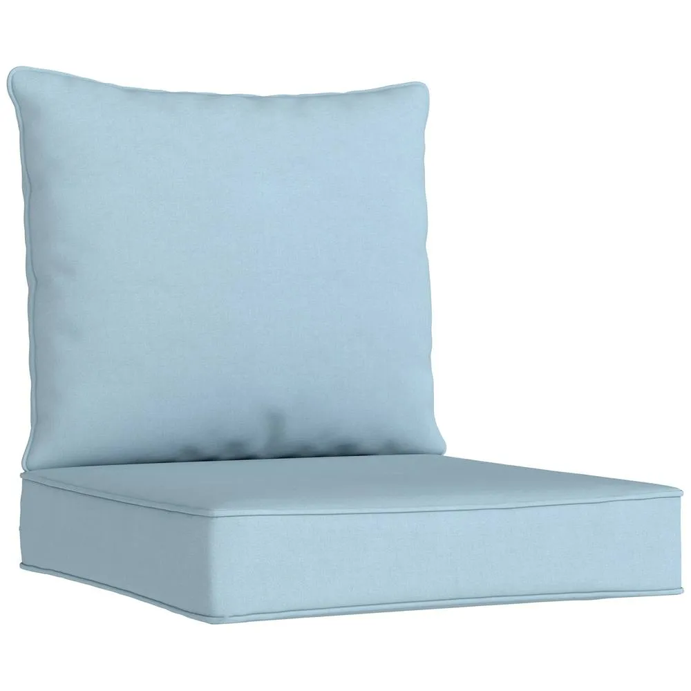 OUTSUNNY Seat & Back Cushion Set, Fade Resistant Replacement Cushion in Light Blue 2