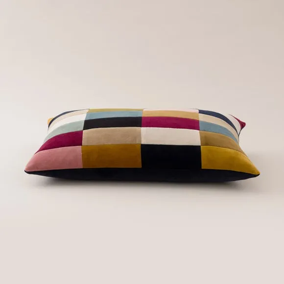 Clara Patchwork Velvet Rectangle Cushion 4