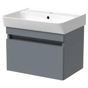 Wickes Easton Monument Grey 1 Drawer Wall Hung Vanity Unit - 430 x 500mm