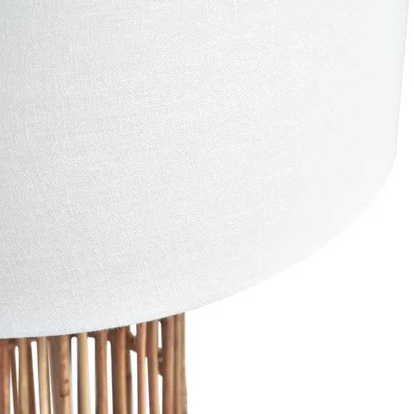 Sorbus Natural Ribbed Table Lamp 4