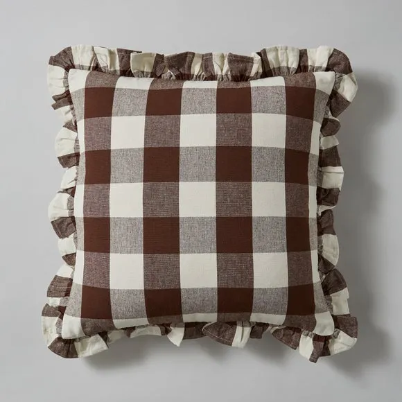Frilled Check Cushion Pinecone 2