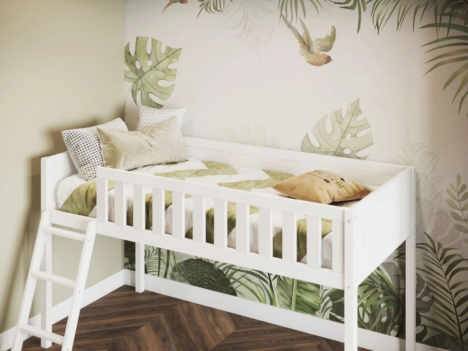 Flair Bea Shorty Mid Sleeper Cabin Bed in White 3